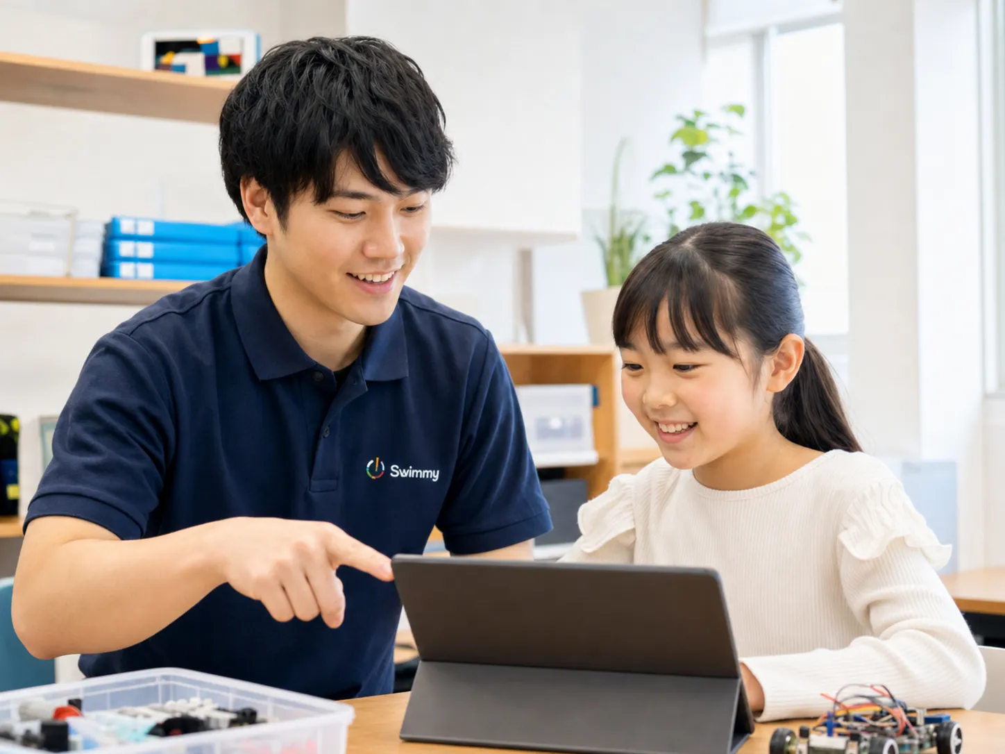 伴走型の丁寧な個別指導の様子