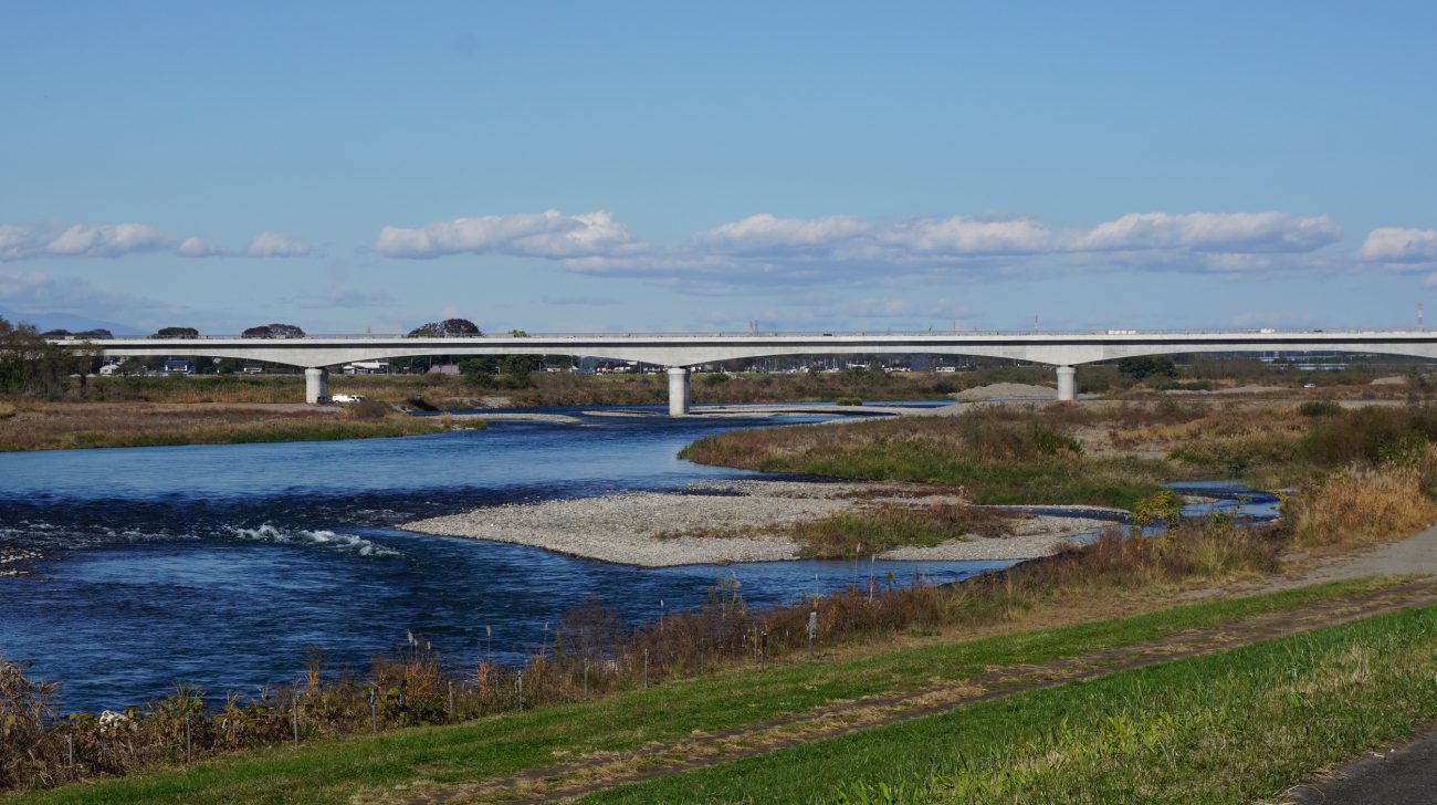 鬼怒川と橋（栃木県宇都宮市、2021年）
